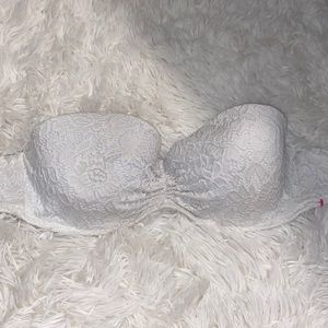 Victoria’s Secret White Lace strapless swim top